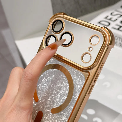 Glitter For Magsafe Lanyard Plating Case  For iPhone