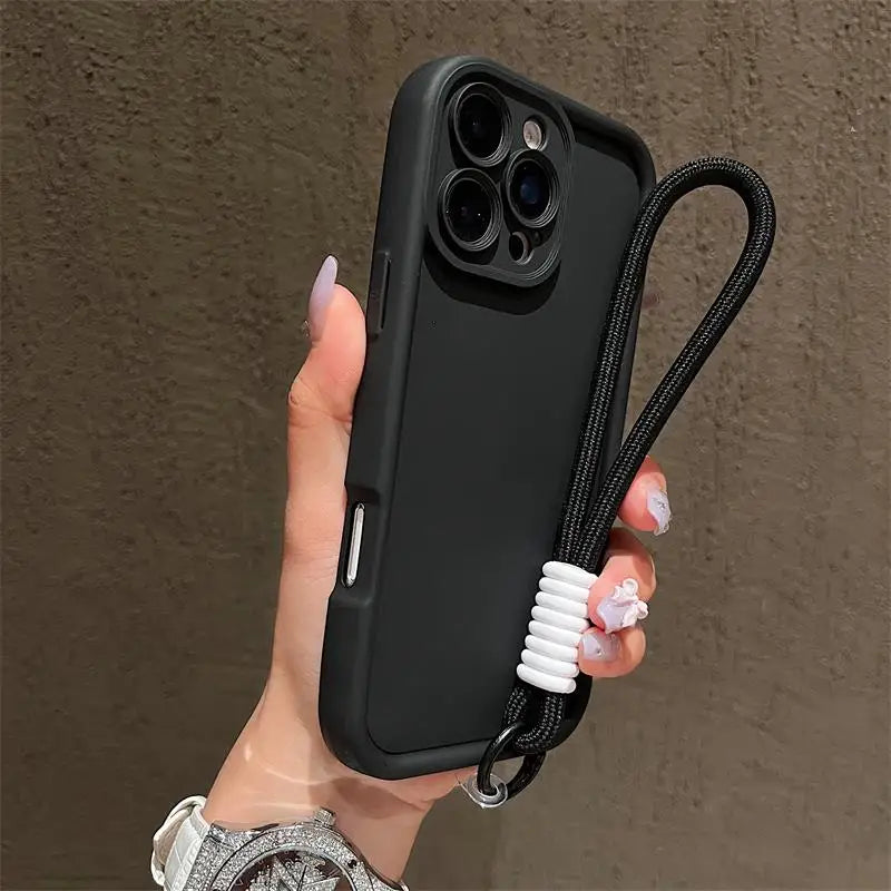 Luxury Colorful Lanyard Soft Phone Case For iPhone