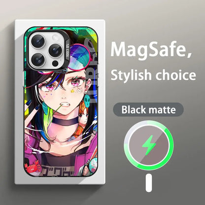 Hot Anime Dandadan Pattern Design Phone Case Magnetic IMD Colorful Silver Case For iPhone